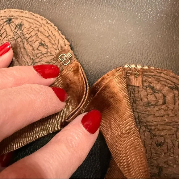 Vintage Antique Deco Retro brown Glass pearl Peter Pan Collar 1940’s 50’s - Picture 12 of 17